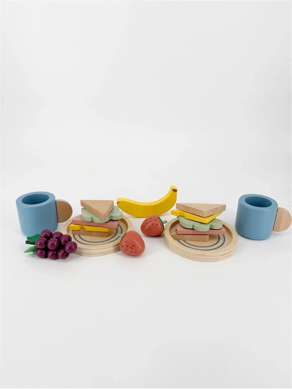 Wonder Wise Wooden Food Play Set Fruit and Sandwiches